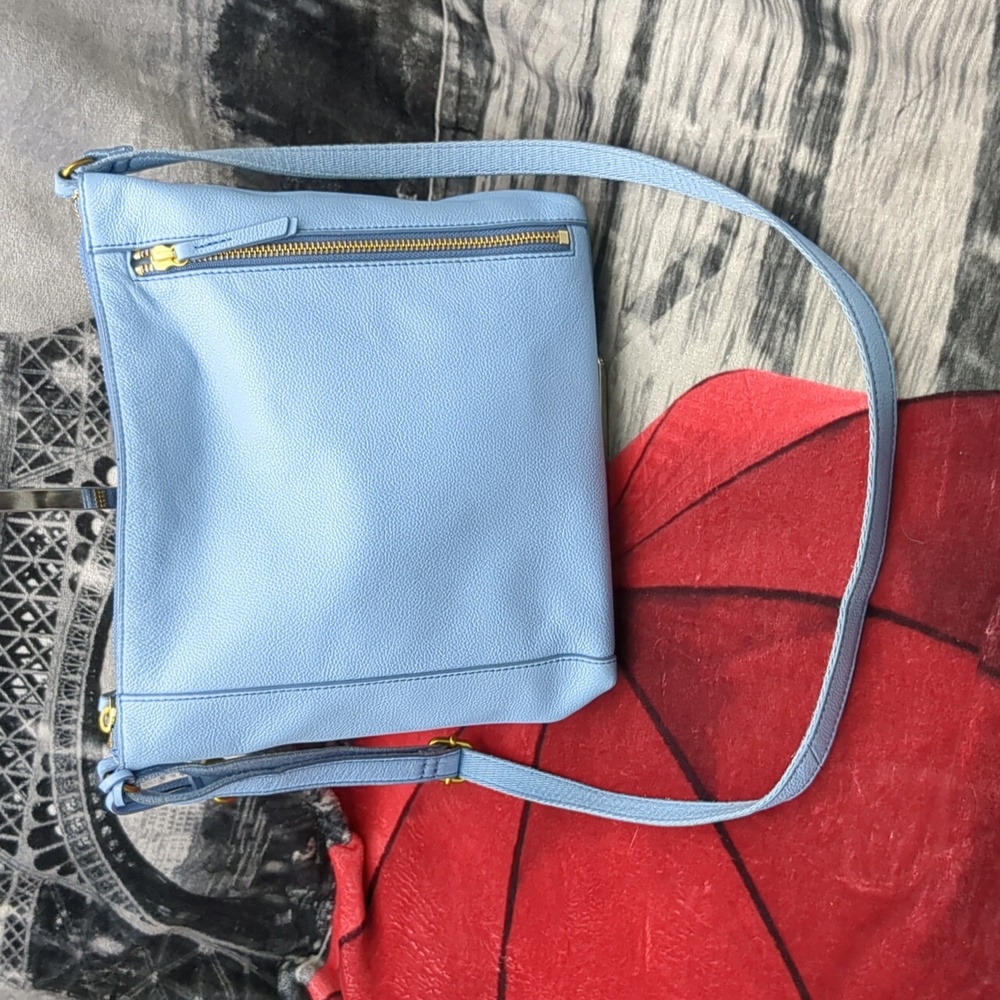 Fossil Sky Blue Tara Crossbody